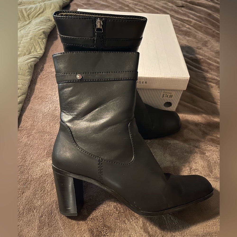 Tommy Hilfiger Black Heeled Boots